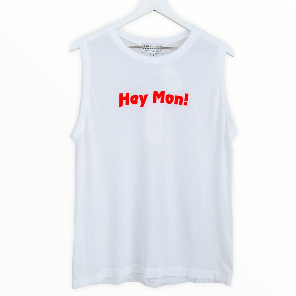 WildFox NWT “Hey‎ Mon!” Keaton Red & White Graphic Lightweight Tank Size Small